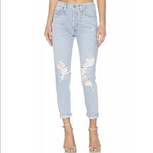 Agolde Jamie High Rise Classic in Wash Brooklyn